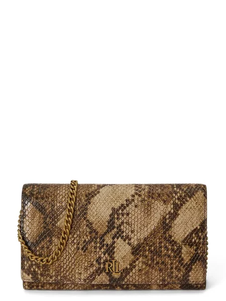 Ročna torba LAUREN RALPH LAUREN Svetlo rjava zelena