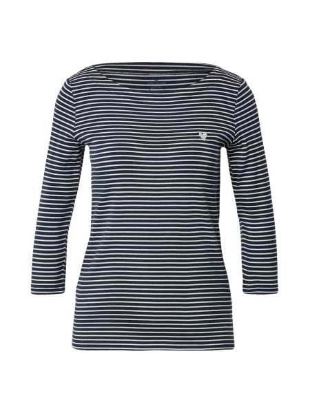 TOM TAILOR Tricou / albastru noapte alb