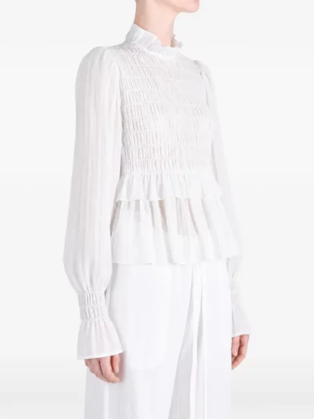Bluză Ann Demeulemeester cu volane alb