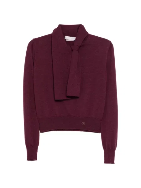 Вълнена блуза Saiid Kobeisy с панделка виолетово