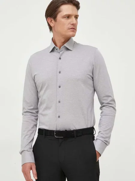 Сорочка Michael Kors slim з італійським коміром сірий