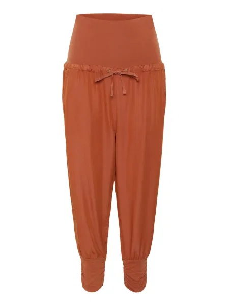 Cream Pantaloni largi Linee închis portocaliu