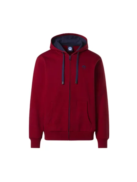 Bluza z kapturem North Sails z kapturem z logo czerwona