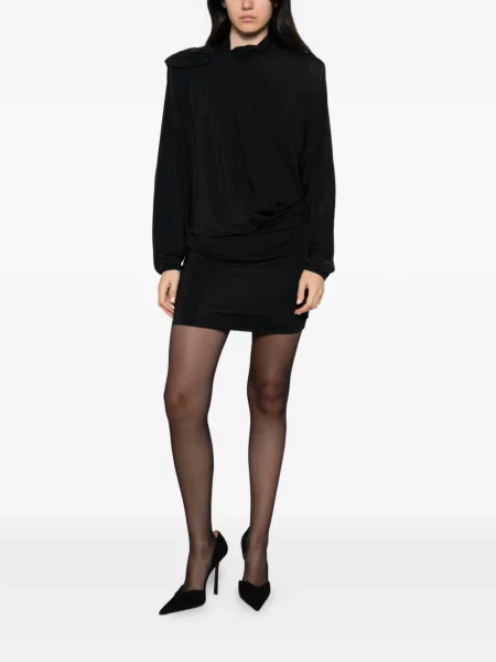 Lung rochie mini Entire Studios drapată negru