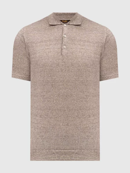 Меланжевое поло Moorer коричневое