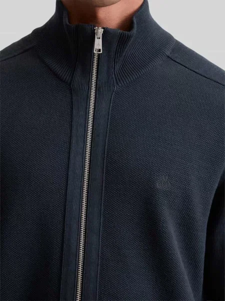 Kardigan rozpinany w kroju regular fit z czystej bawełny Marc O'polo granatowy