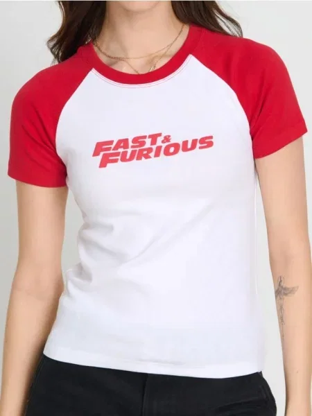 Футболка з рукавом реглан Fast & Furious білий