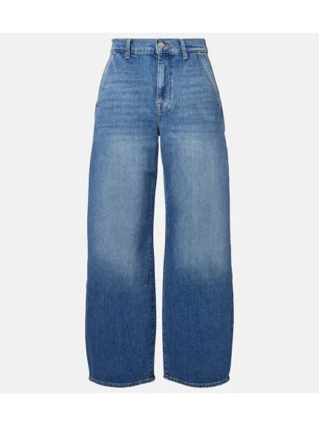 Jeansy 7 For All Mankind z wysoką talią niebieskie