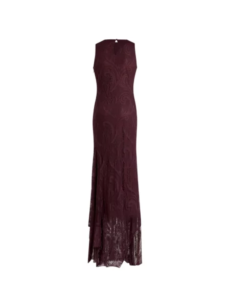 Lung rochie Etro din jerseu cu model paisley roșu