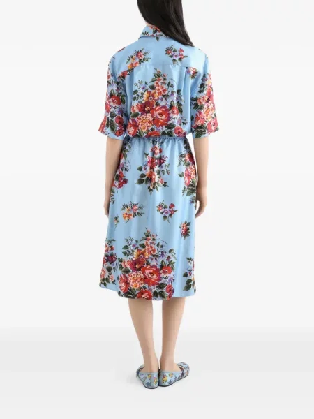 Cămașă Dolce & Gabbana cu model floral cu imagine albastru