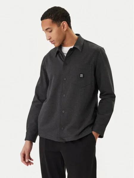 HUGO Cămașă Enaso Oversize gri