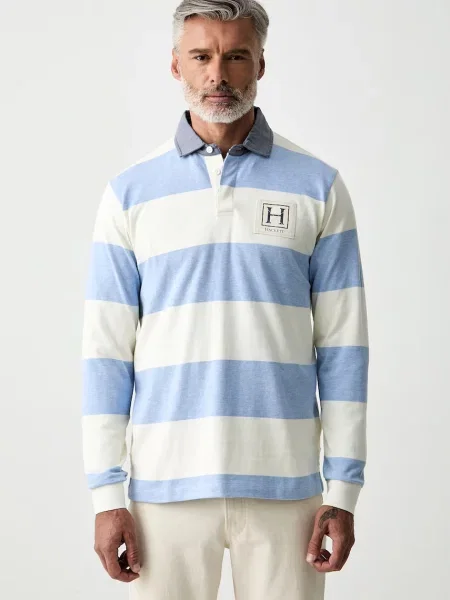 Tricou cu mânecă lungă Hackett London albastru