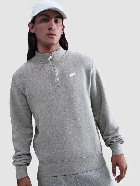 Кофта NIKE Club Zip Fleece бавовна/поліестер сірий