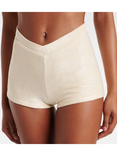 Pantaloni scurți Jade Swim din material terry bej