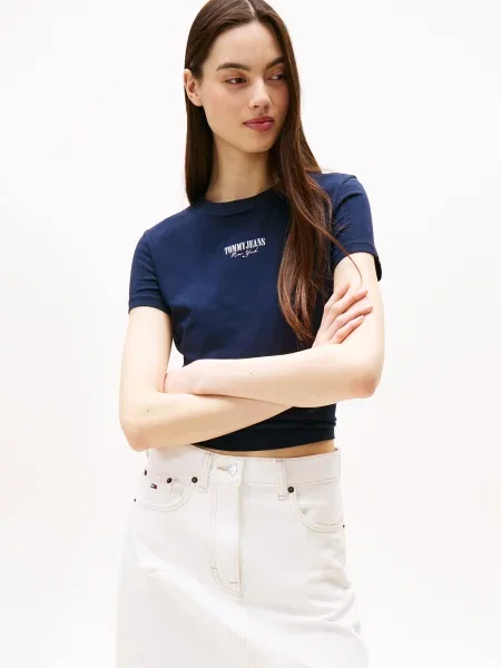 Tommy Jeans Tricou Essential Bleumarin alb