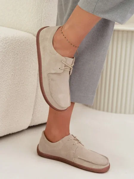 Mokasini Zazoo iz semiša bela