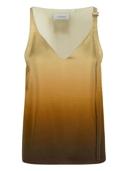 Svileni top Sportmax s V-izrezom s prijelazom boje