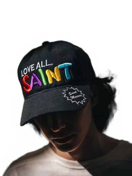 Șapcă Saint Mxxxxxx cu broderie negru