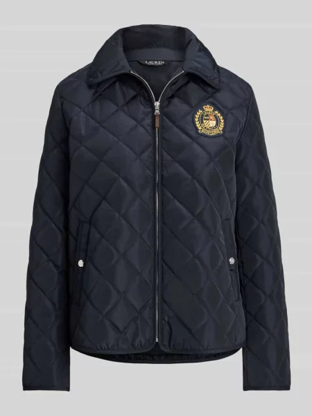 Kurtka pikowana o kroju regular fit z wyhaftowanym herbem Lauren Ralph Lauren granatowa