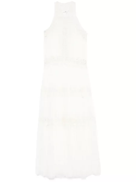 Rochie maxi Ermanno Scervino din dantelă de costum alb