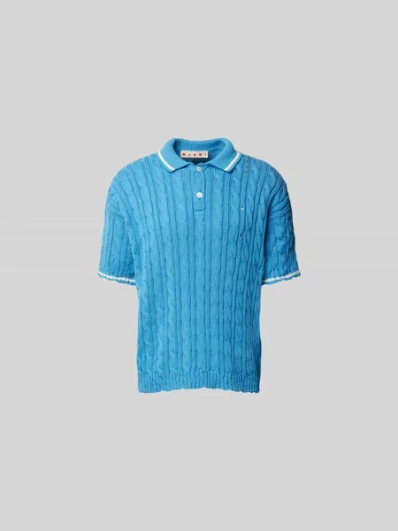 Koszulka polo o wyglądzie dzianiny w kroju regular fit Marni niebieska