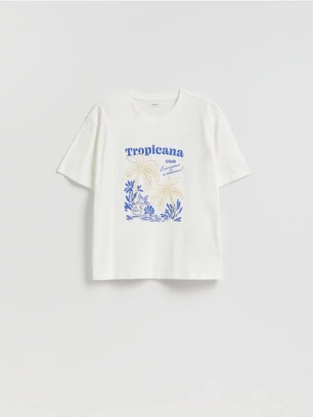 Reserved Tricou cu imprimeu alb