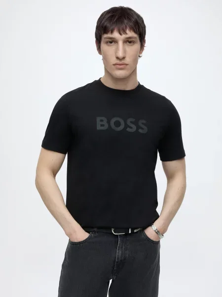 BOSS Orange tricou pentru bărbați din Te_Logo negru