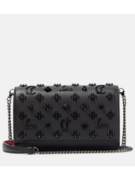 Colier Christian Louboutin din piele negru