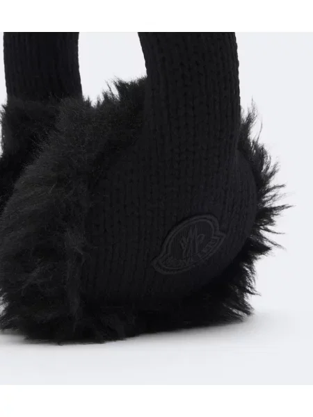 Căciulă Moncler de lână cu autograf negru
