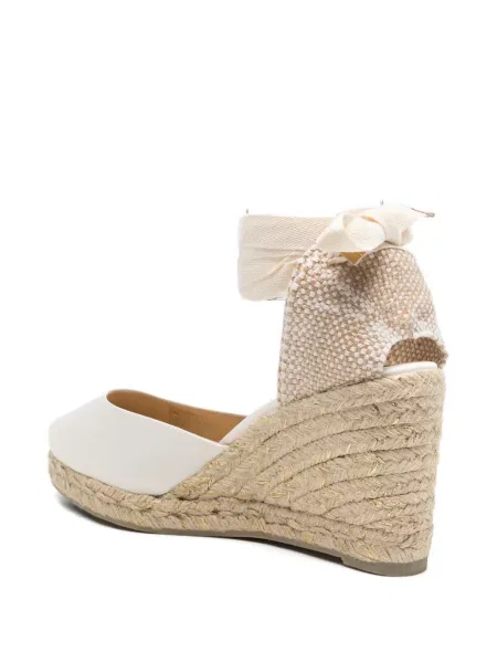 Espadrile Castaner cu legături alb