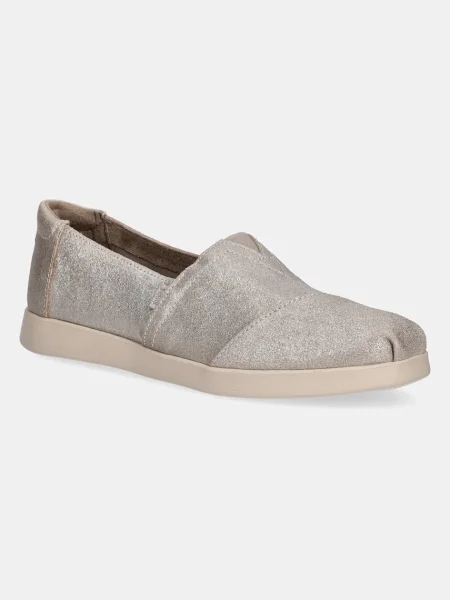 Еспадрили Toms CHAMPAGNE METALLIC SUEDE сребристо