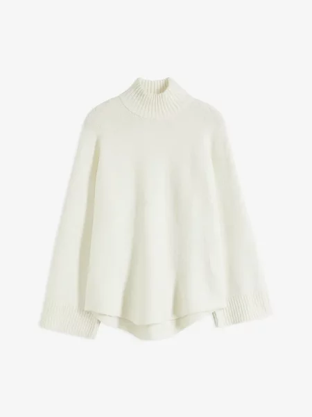 Sweter ze stójką biały