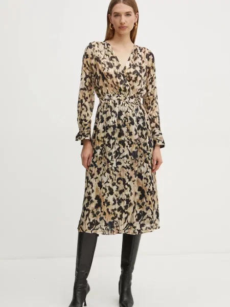 Morgan rochie RILOV.F bej midi drept RILOV.F maro