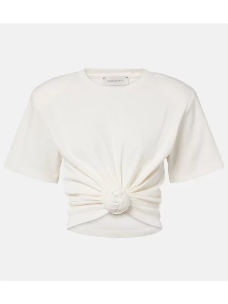 Decupat tricou Magda Butrym alb