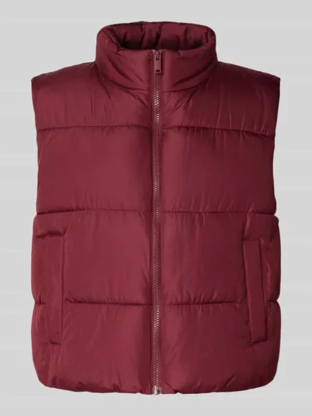 Kamizelka pikowana o kroju regular fit ze stójką model ‘BEE NEW’ Pieces