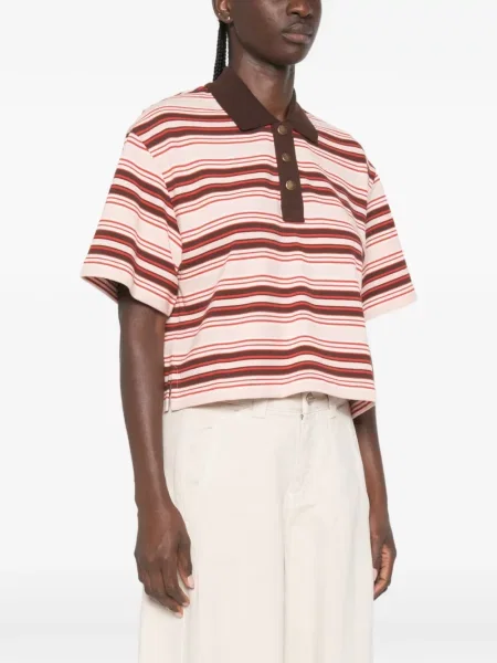 Scurt tricou polo Moncler roz