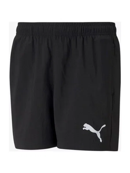 Krótkie spodenki Puma Active Woven czarno-białe chłopięce białe