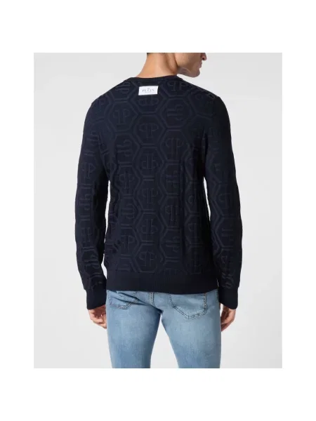 Sweter Philipp Plein wełniany niebieski
