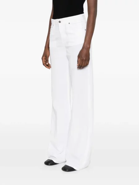 Szerokie jeansy Dondup z bursztynem białe