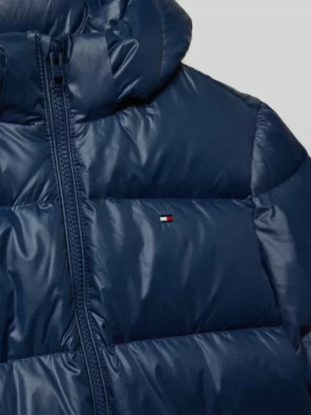 Kurtka puchowa o kroju regular fit z pikowaniem Tommy Hilfiger Teens granatowa