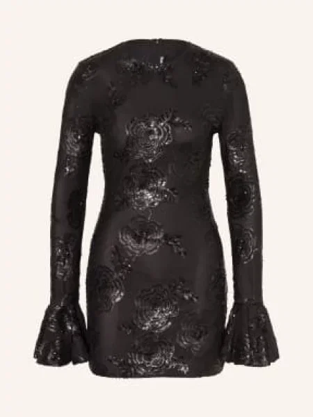 Rotate Sukienka Koktajlowa Z Cekinami schwarz czarna