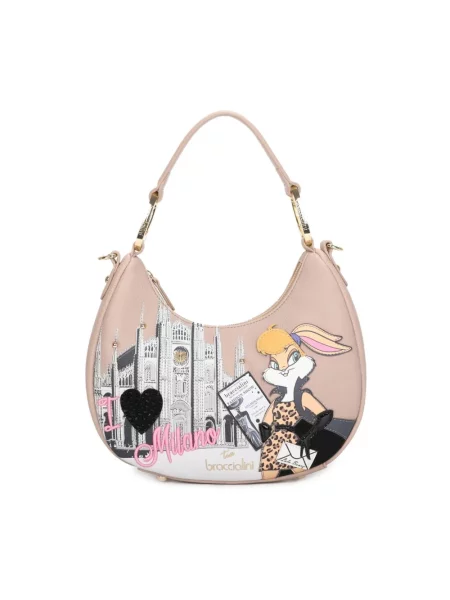 Wielobarwność torebka hobo Braccialini beżowa