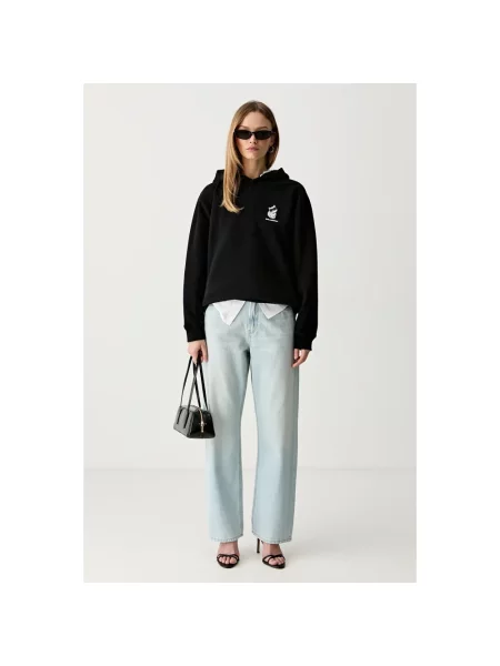 Bluza z kapturem Karl Lagerfeld z kapturem czarna