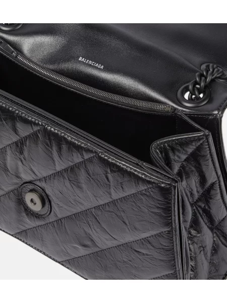 Geanta de piele Balenciaga Crush din piele negru