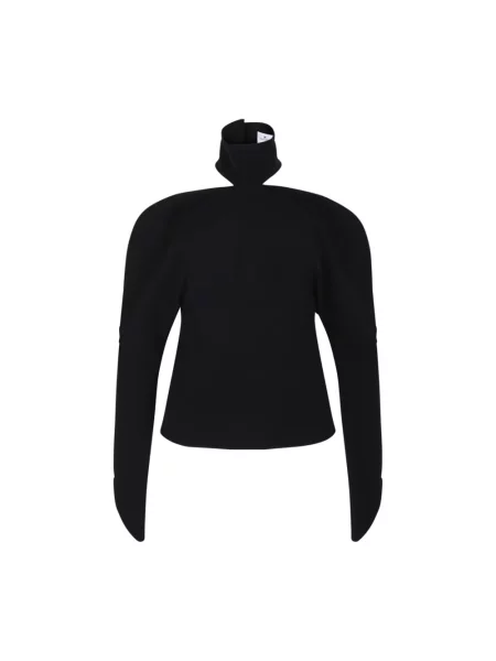 Top Courreges z odkrytymi ramionami czarny