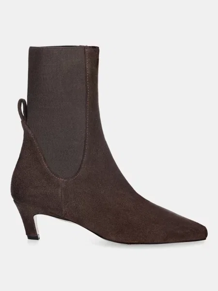 Замшевые ботинки Answear.lab на шпильке коричневые