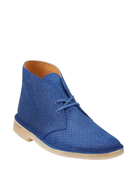 Кожени пустинни ботуши Clarks Originals със змийски принт синьо