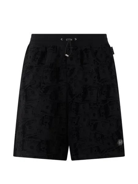 Pantaloni scurți Philipp Plein din fleece negru