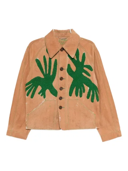 Яке Kinyan Lam бродирано кафяво