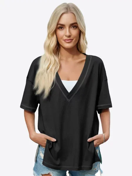Imily Bela Tricou supradimensional negru